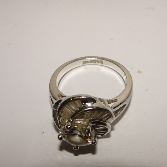 Vtg. RSC 925 SS Flower Rhinestone Ring Size 6.25 - Picture 5 of 8